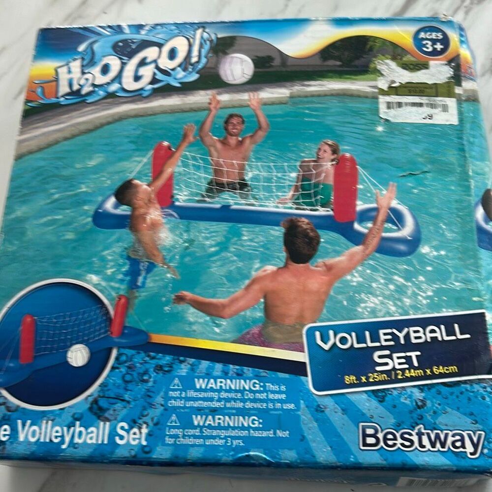 Bestway H2O GO! Inflatable Pool Volleyball Set 8ft x 25in Ages 3+ Years
